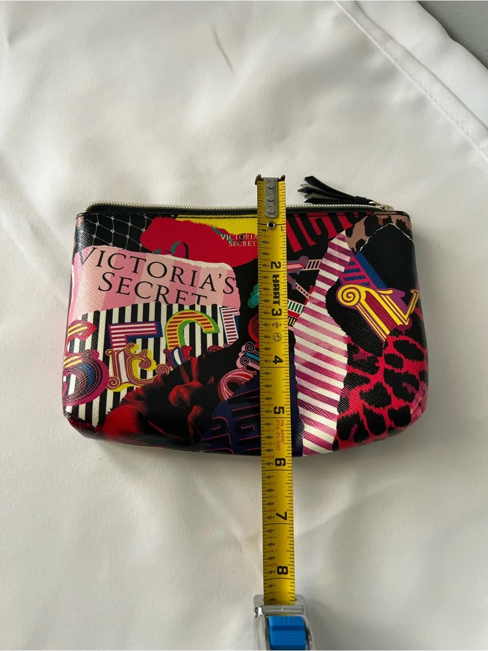 Victoria's Secret Multicolor Graphic Zip Pouch - Pink & Black